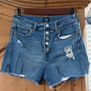 GAP Women's Distressed Blue Jean Shorts